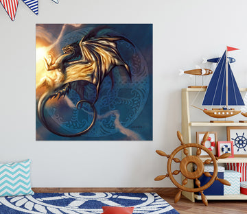 3D Dragon Flame 8065 Ciruelo Wall Sticker