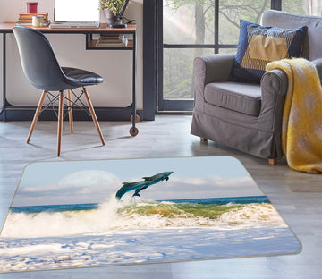 3D Jumping Dolphin 38172 Animal Non Slip Rug Mat