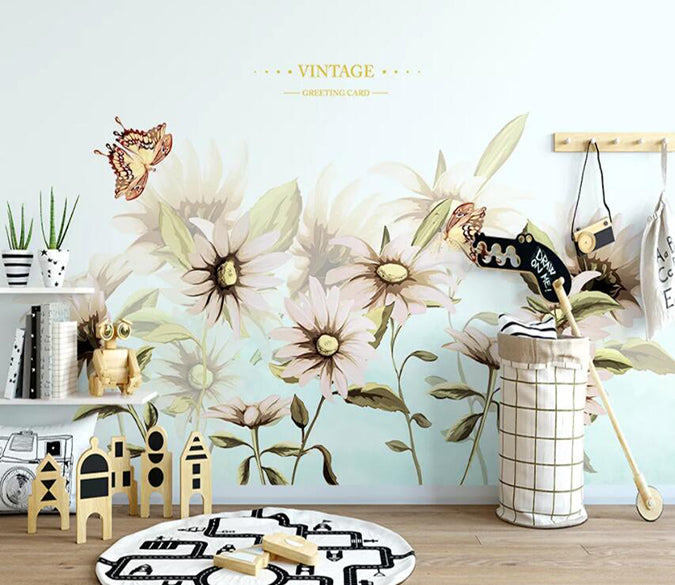 3D Flower Butterfly 810 Wall Murals Wallpaper AJ Wallpaper 2 