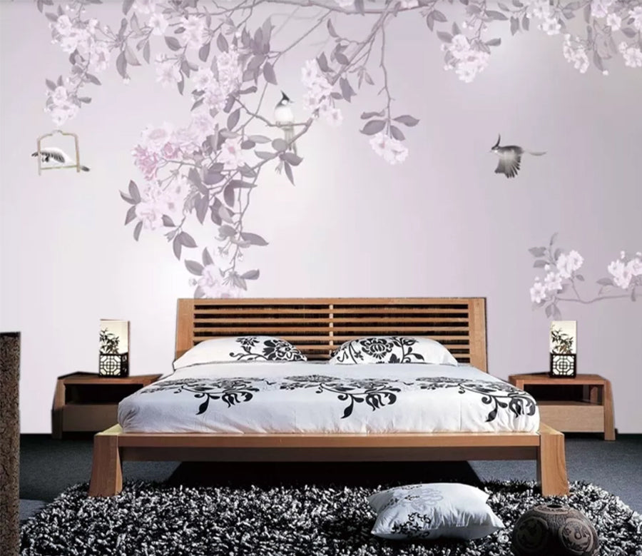 3D Flower Parrot WC551 Wall Murals