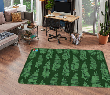 3D Green Leaves 10790 Kashmira Jayaprakash Rug Non Slip Rug Mat