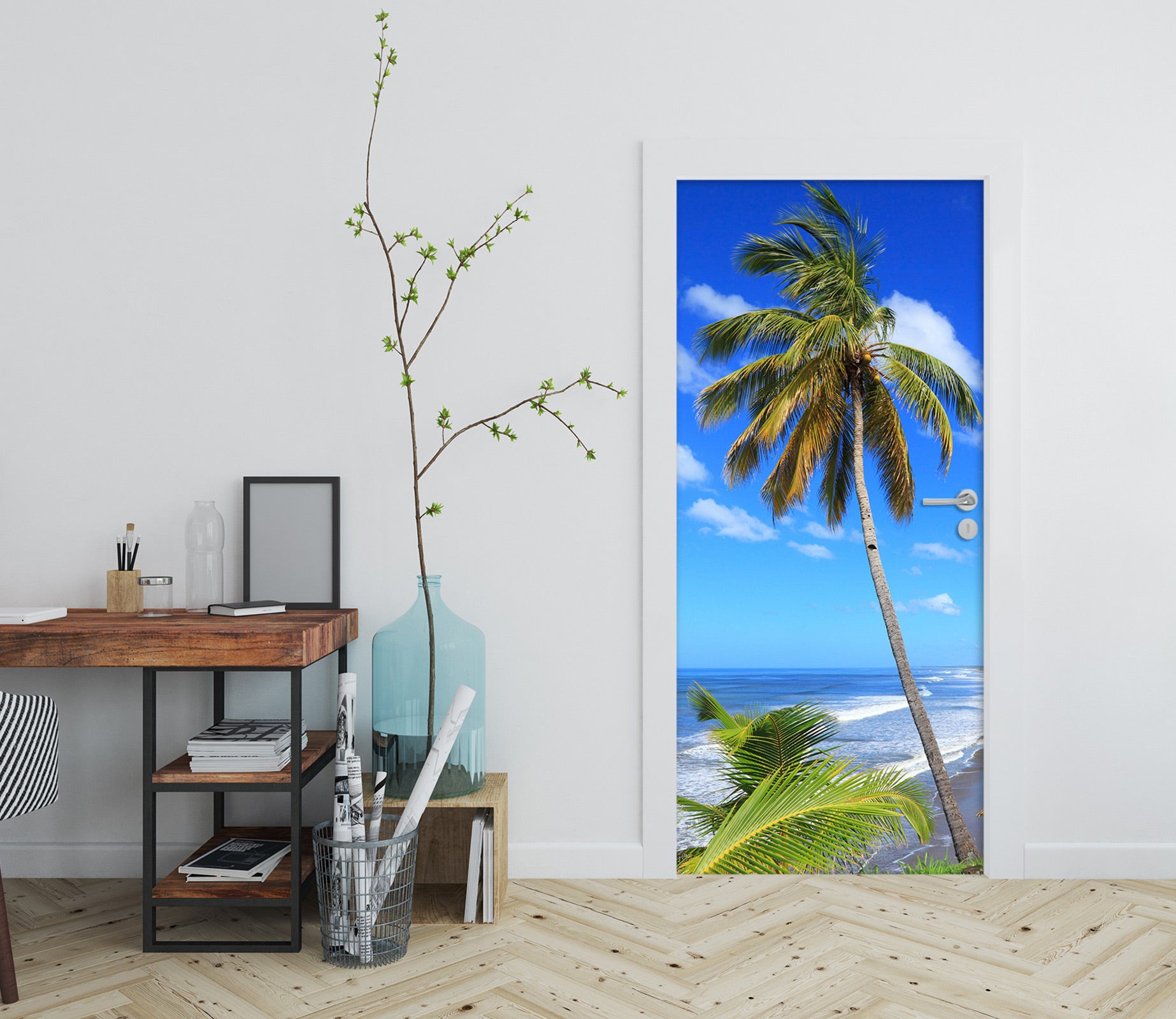 3D Coconut Tree 23232 Door Mural