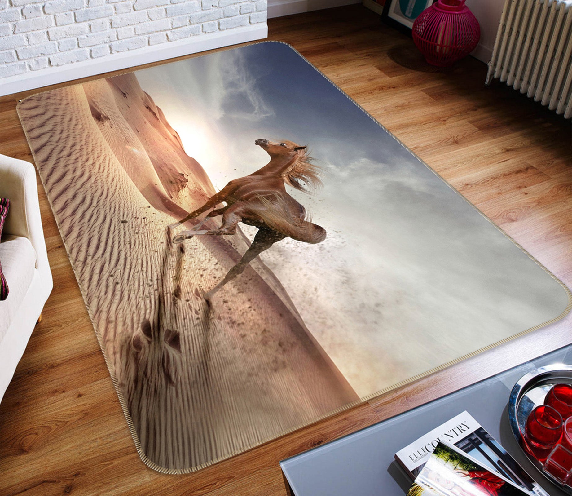 3D Desert Horse 82091 Animal Non Slip Rug Mat