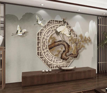 3D Crane Trunk WC1343 Wall Murals