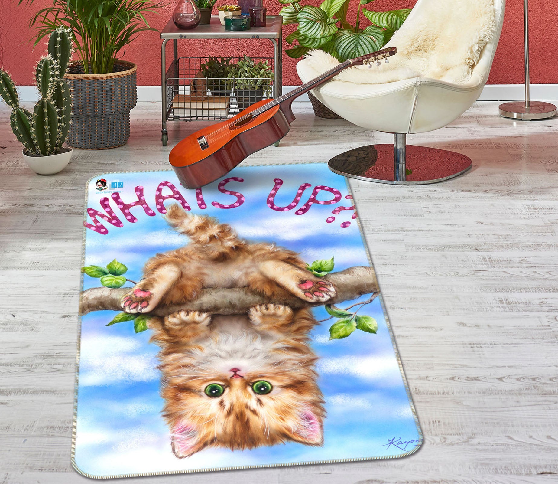 3D Cat Branch 5701 Kayomi Harai Rug Non Slip Rug Mat