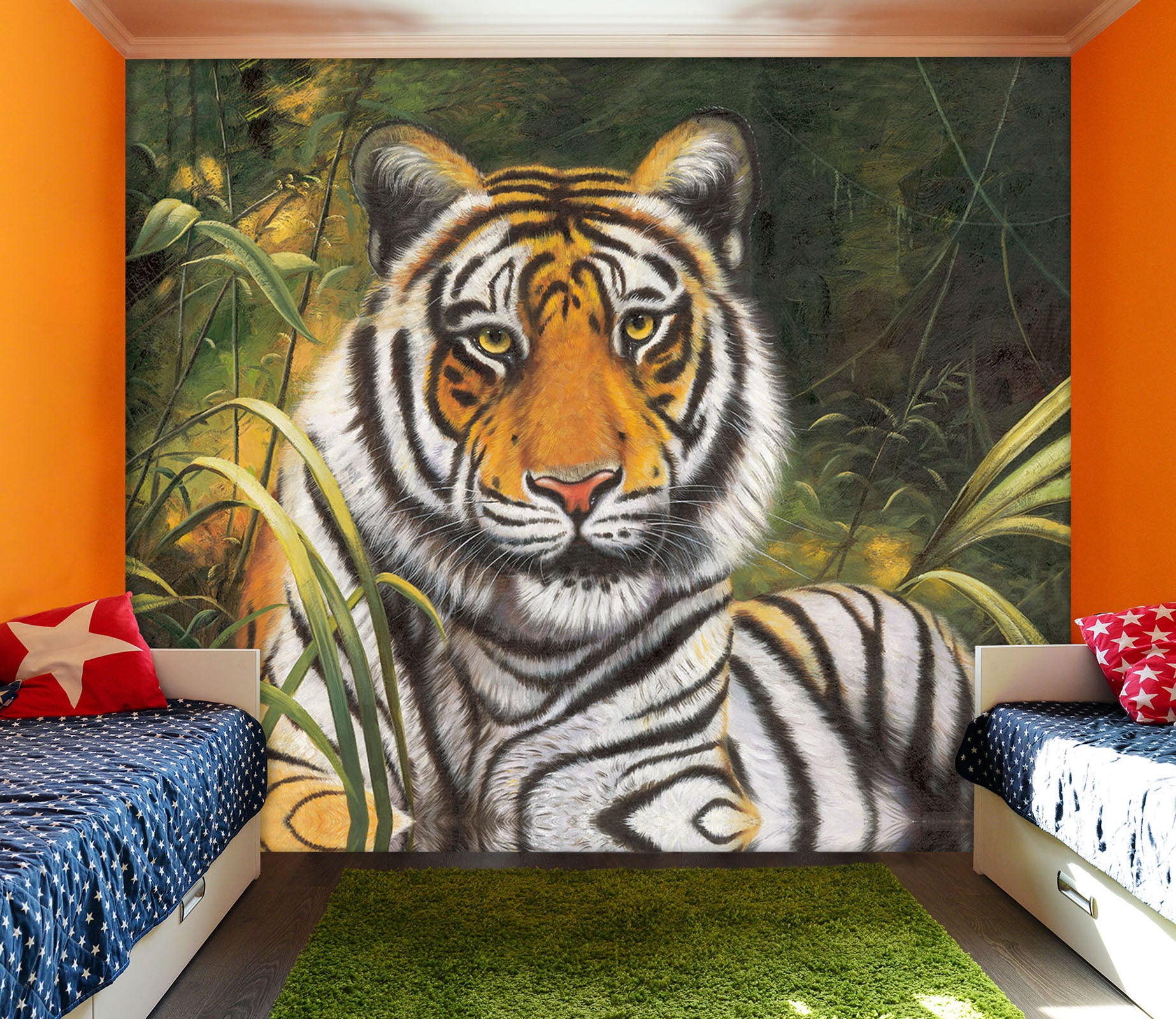 3D Mighty Tiger 218 Wall Murals