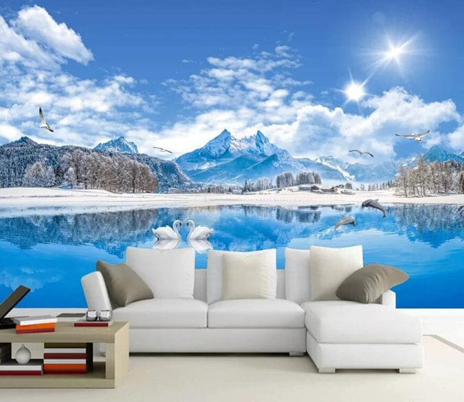 3D Blue Lake 1769 Wall Murals Wallpaper AJ Wallpaper 2 