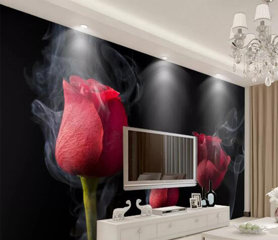 3D Rose Smoke WC252 Wall Murals