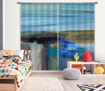 3D Blue Lake 065 Michael Tienhaara Curtain Curtains Drapes Curtains AJ Creativity Home 