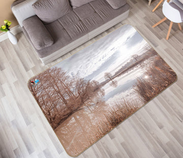 3D Lake Trees 6731 Assaf Frank Rug Non Slip Rug Mat