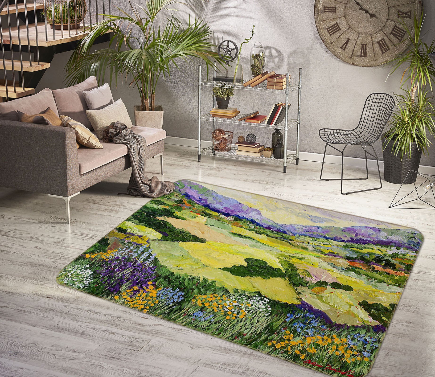 3D Golden Field 1041 Allan P. Friedlander Rug Non Slip Rug Mat