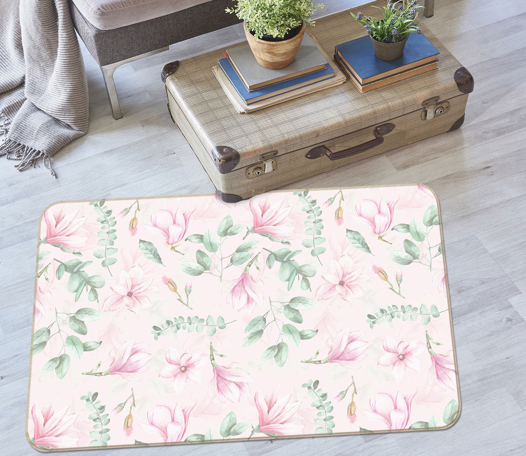 3D Floral Pattern 080 Uta Naumann Rug Non Slip Rug Mat