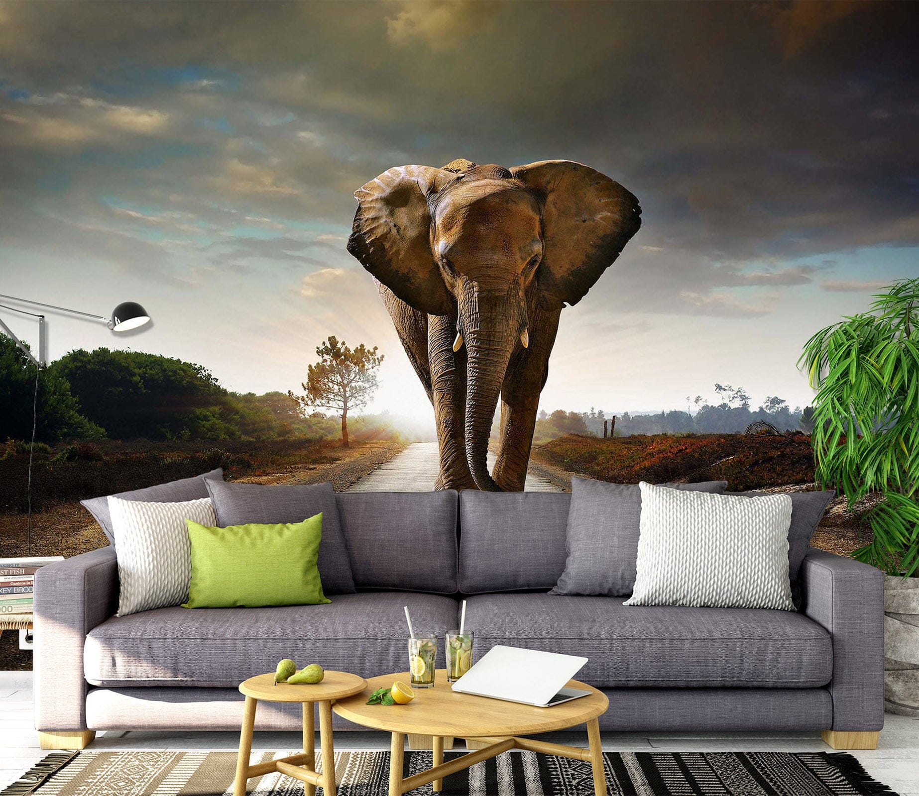 3D Road Elephant 1486 Wall Murals Wallpaper AJ Wallpaper 2 