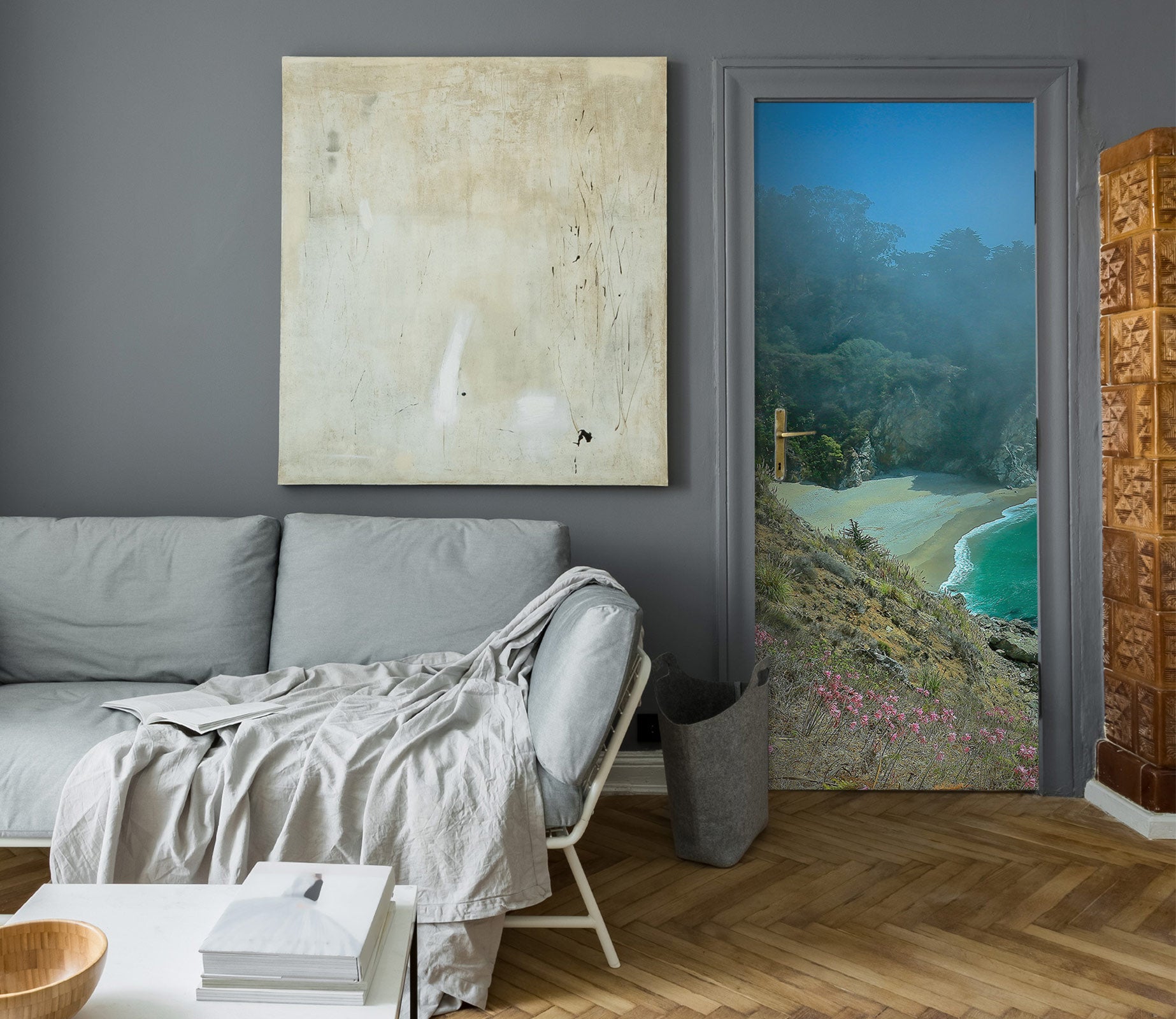 3D Beach Trees 110199 Kathy Barefield Door Mural