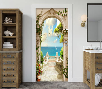 3D Stairs Sea 22099 Door Mural