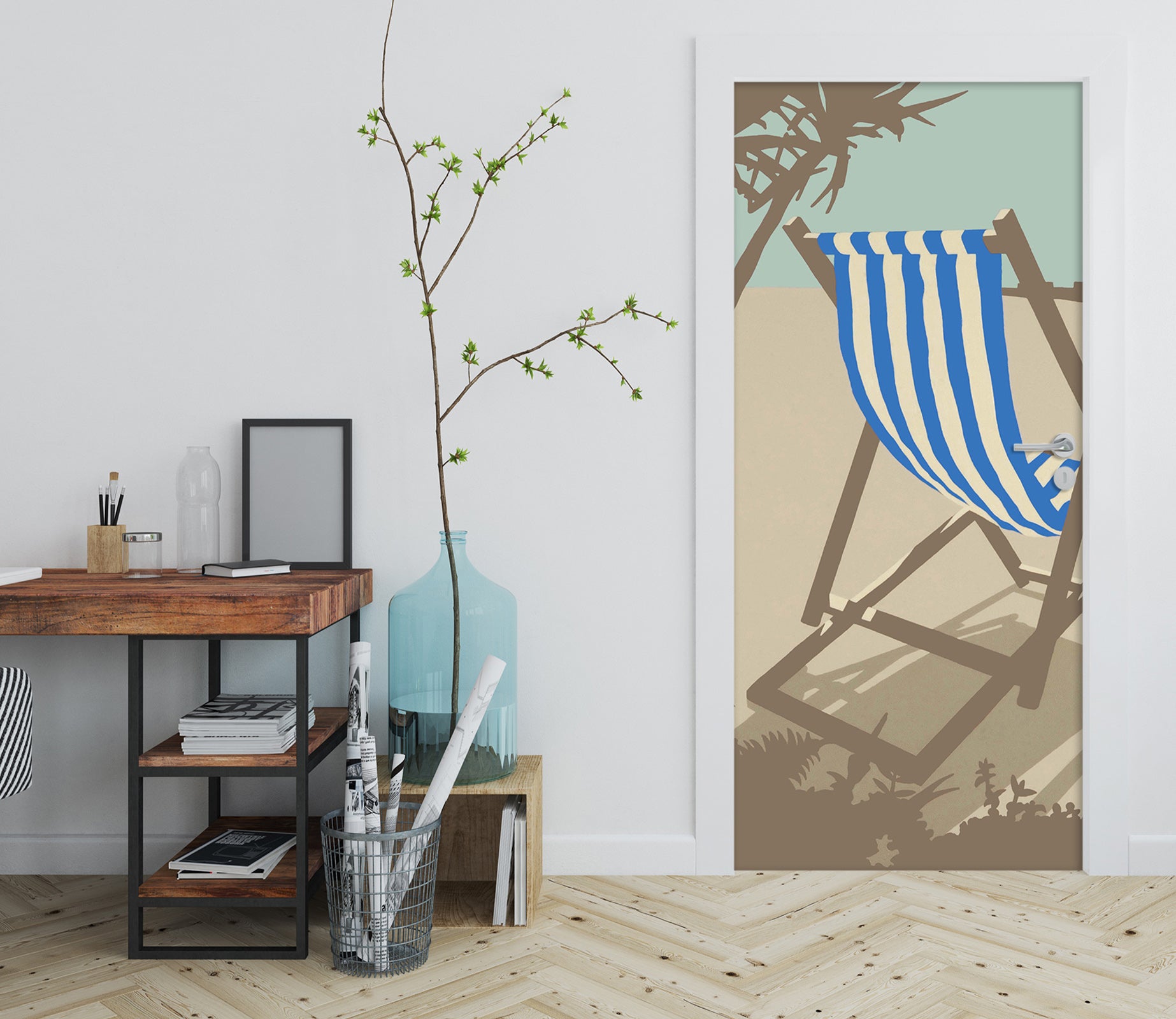 3D Beach Chair 9219 Steve Read Door Mural