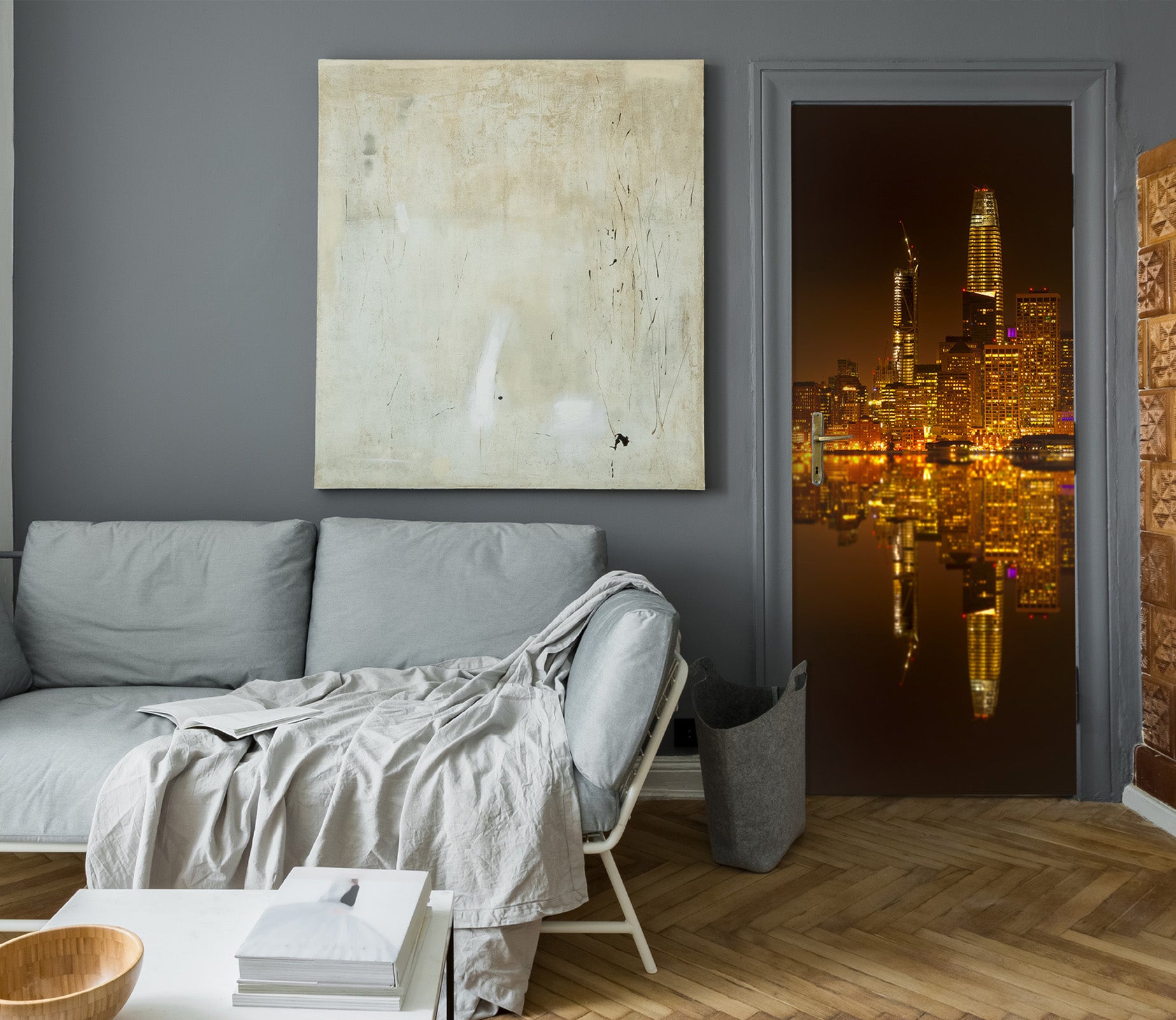 3D Golden High Building Shadow 119118 Marco Carmassi Door Mural