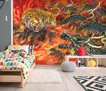 3D Tiger Dragon 5519 Kayomi Harai Wall Mural Wall Murals