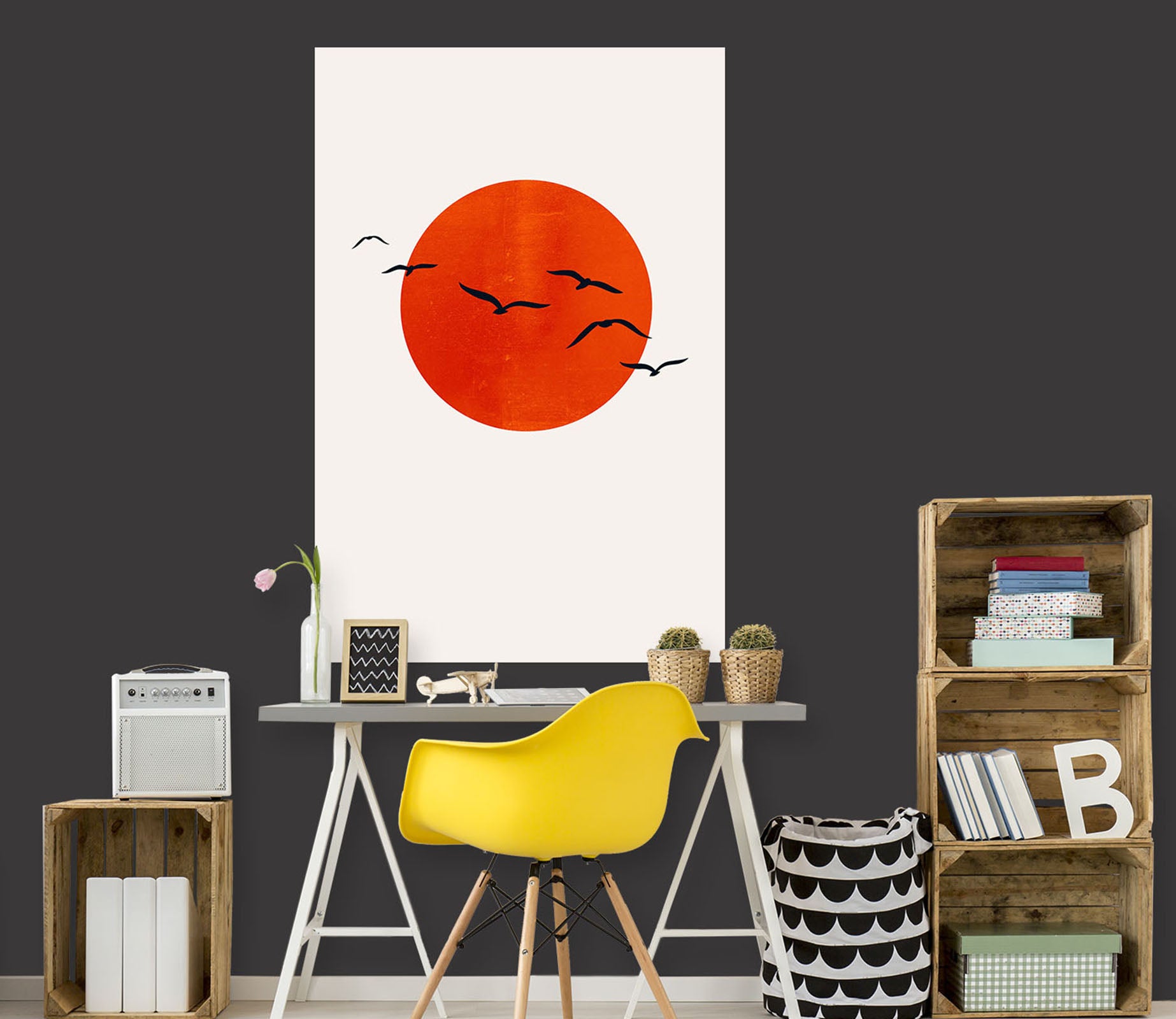 3D Red Sun 101 Boris Draschoff Wall Sticker