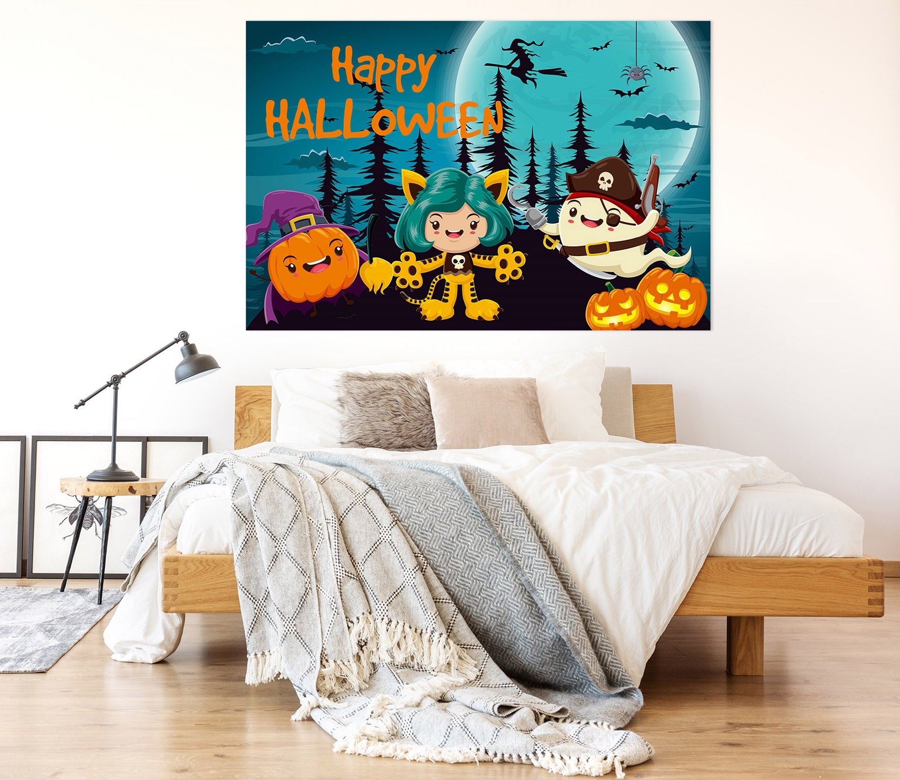 3D Moon Pumpkin Pirate 005 Halloween Wall Stickers Wallpaper AJ Wallpaper 2 