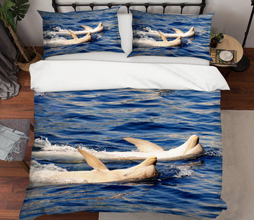 3D Sea Dolphin 19220 Bed Pillowcases Quilt