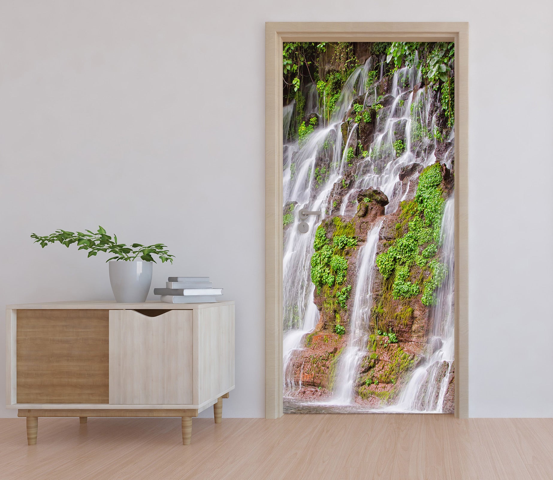 3D Mountain Waterfall 23017 Door Mural