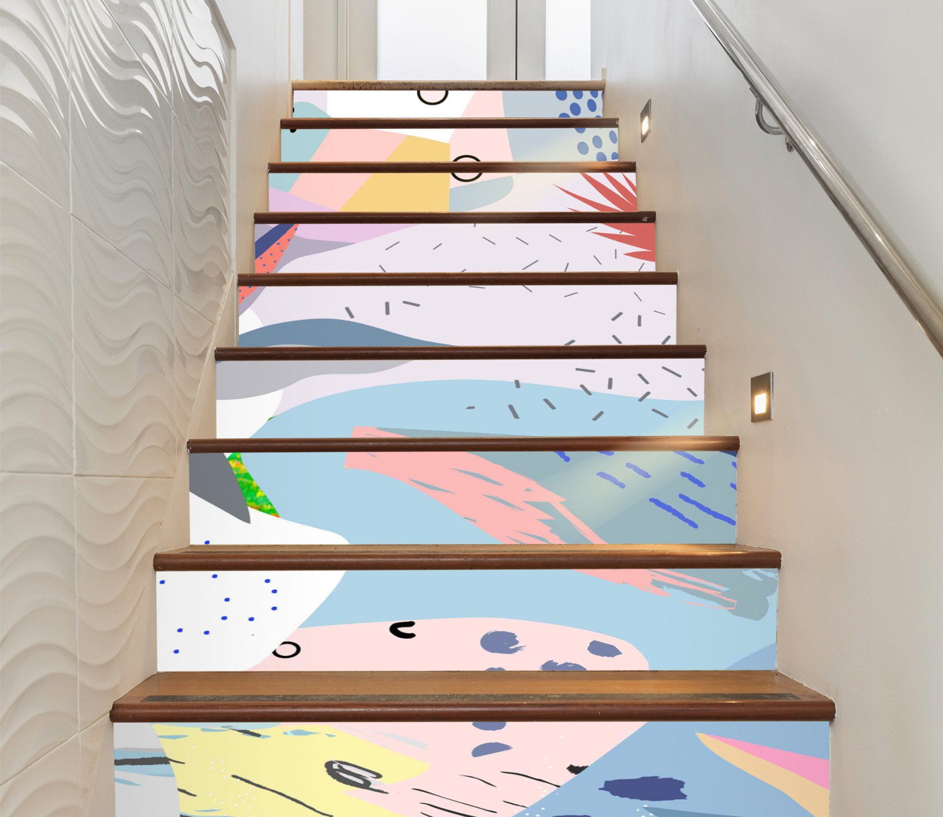 3D Fresh Patterns 3912 Stair Risers Wallpaper AJ Wallpaper 