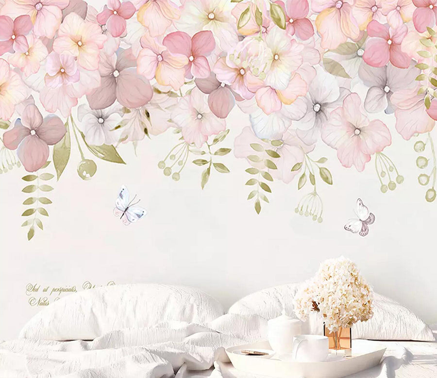 3D Pink Blooming Flower WC739 Wall Murals