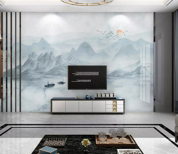 3D Mountain Lake WC2300 Wall Murals