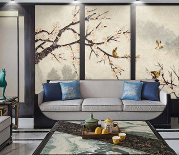 3D Yellow Plum WC375 Wall Murals