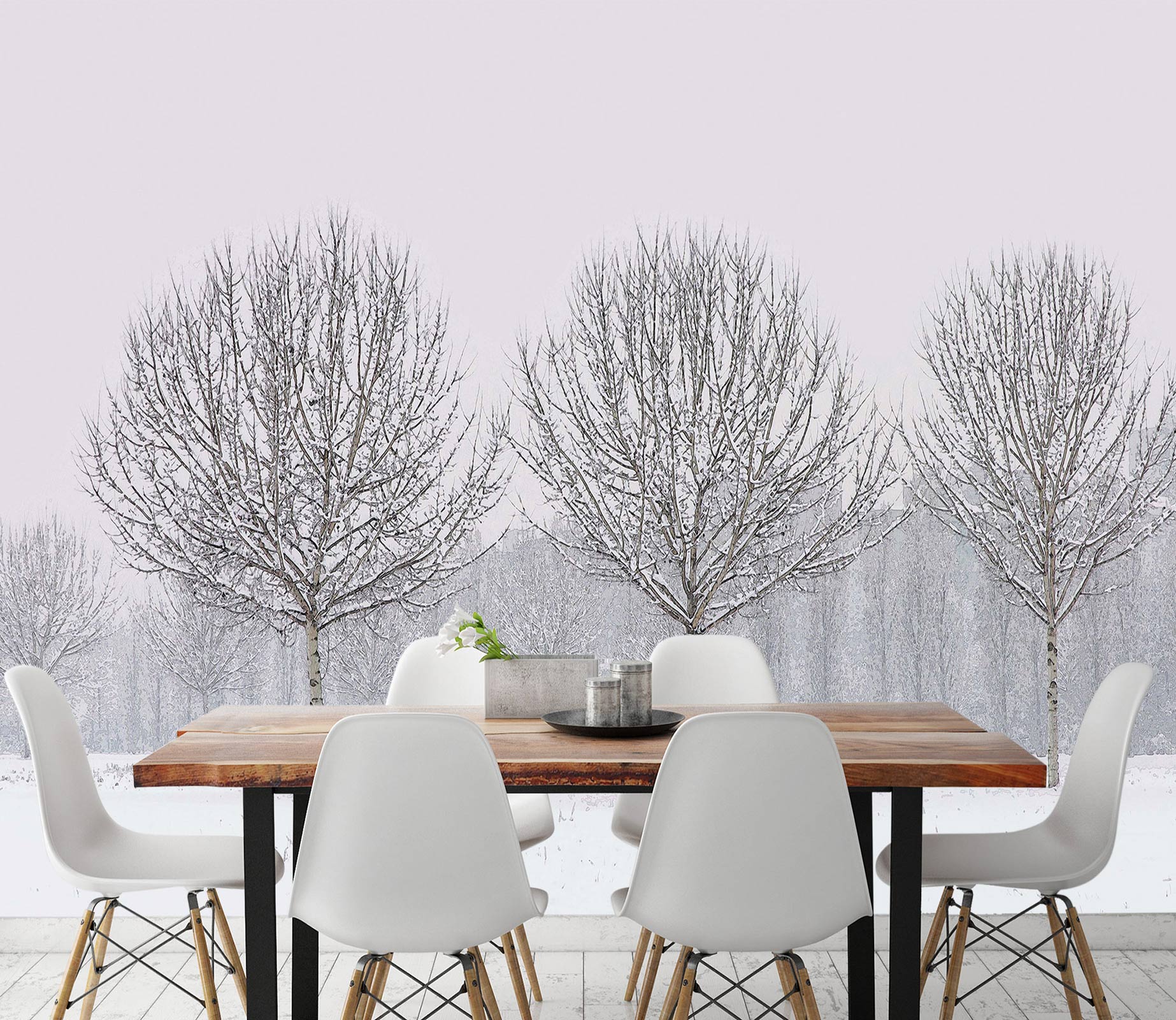 3D Snow Trees 9123 Alius Herb Wall Mural Wall Murals