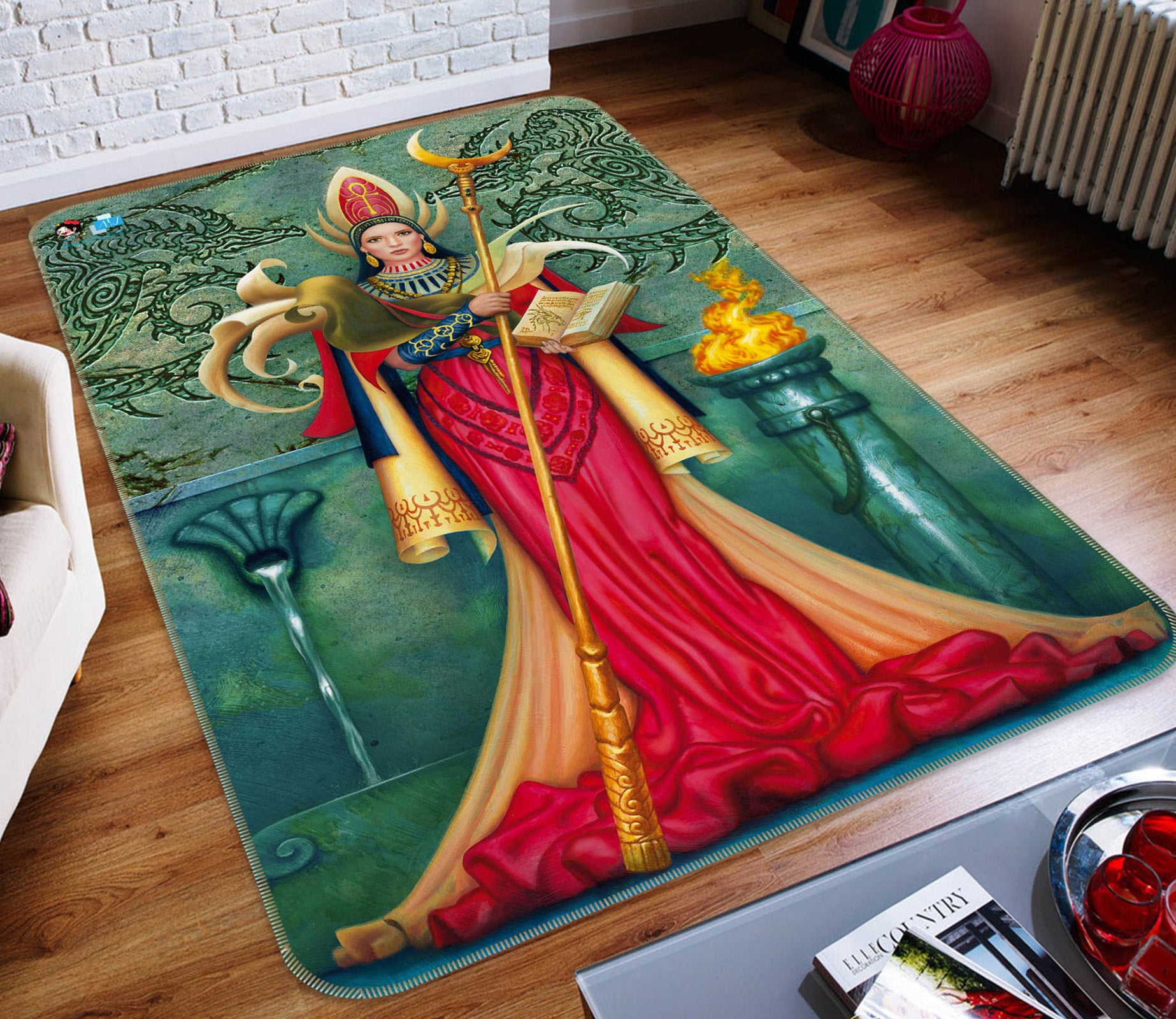 3D Queen Scepter 6012 Ciruelo Rug Non Slip Rug Mat