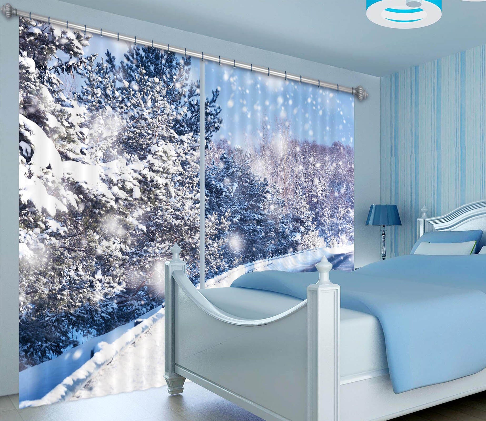 3D Winter Tree 801 Curtains Drapes Wallpaper AJ Wallpaper 