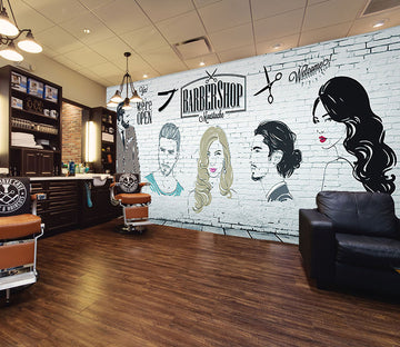 3D Haircut Girl 1446 Barber Shop Wall Murals