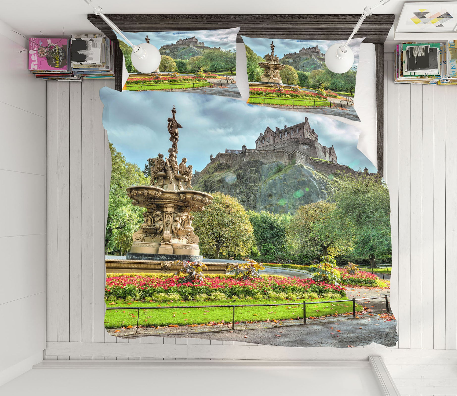 3D Castle Statue Fountain 85174 Assaf Frank Bedding Bed Pillowcases Quilt