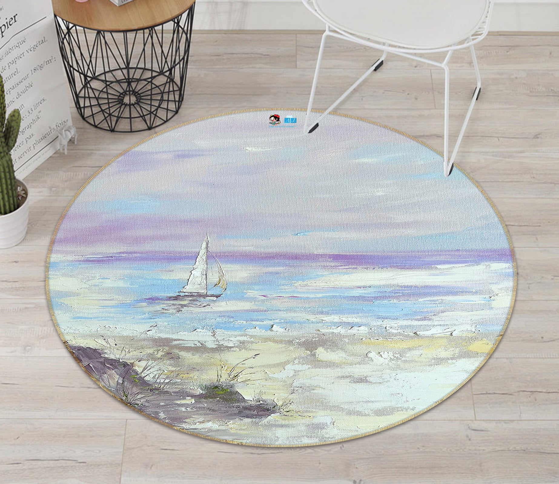 3D Colorful Sea 3873 Skromova Marina Rug Round Non Slip Rug Mat