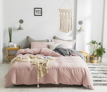 3D Light Pink 15051 Bed Pillowcases Quilt