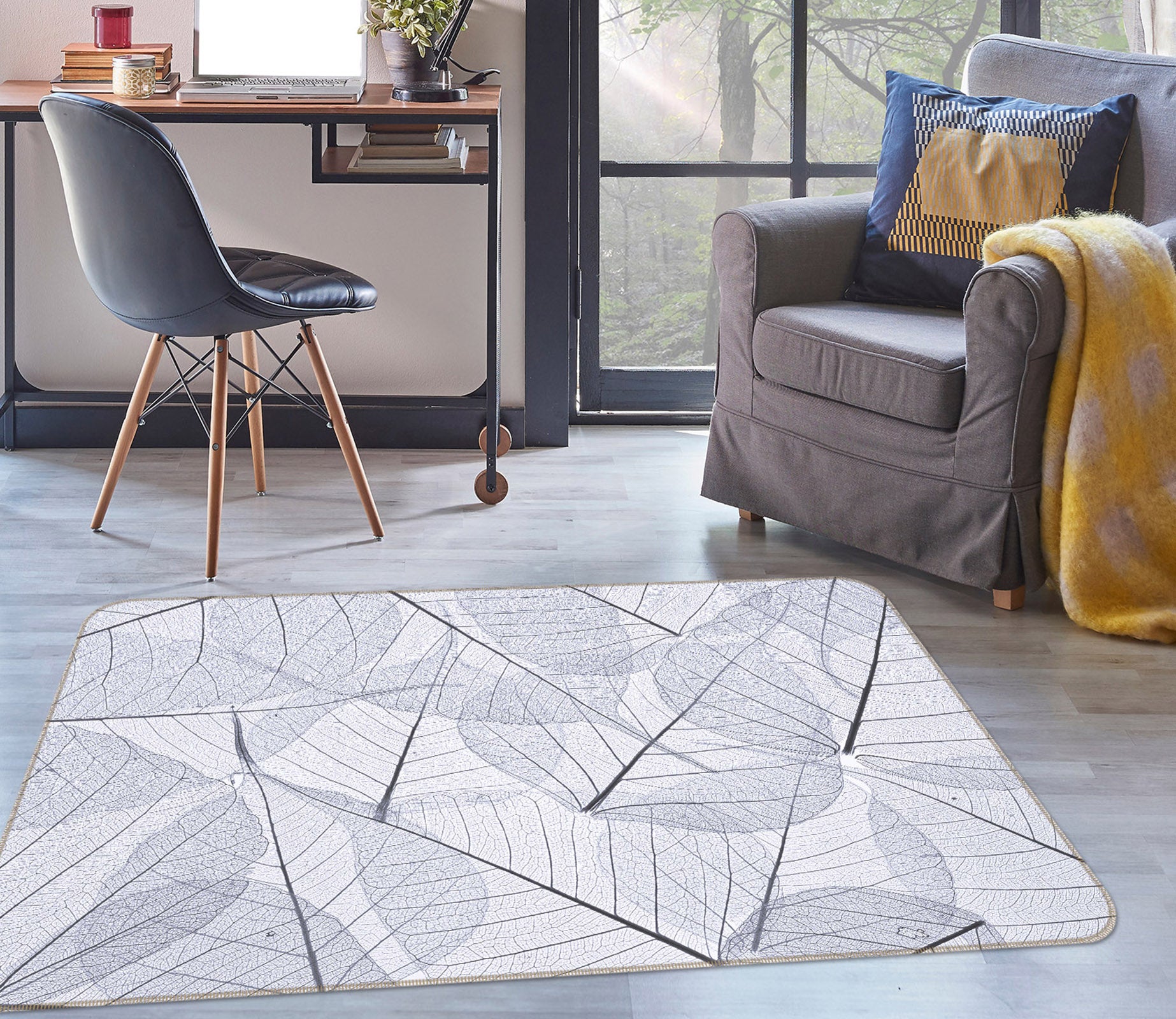 3D Leaf Meridian 83205 Assaf Frank Rug Non Slip Rug Mat