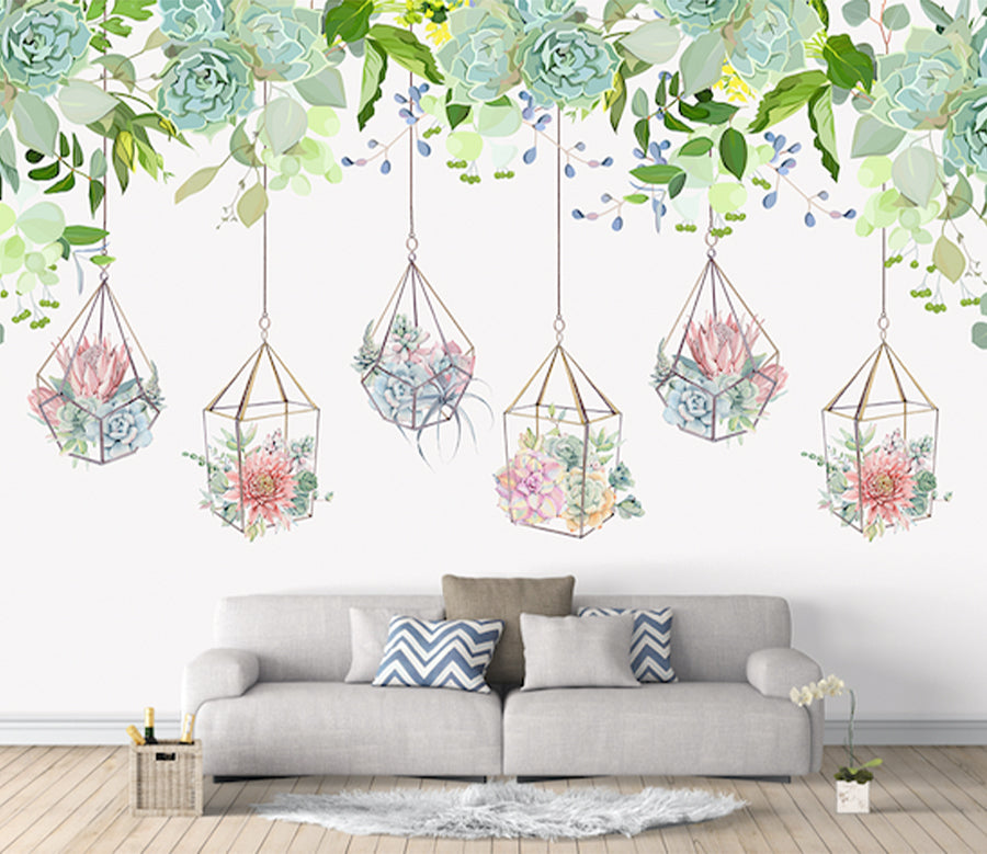 3D Succulents Flower WG248 Wall Murals