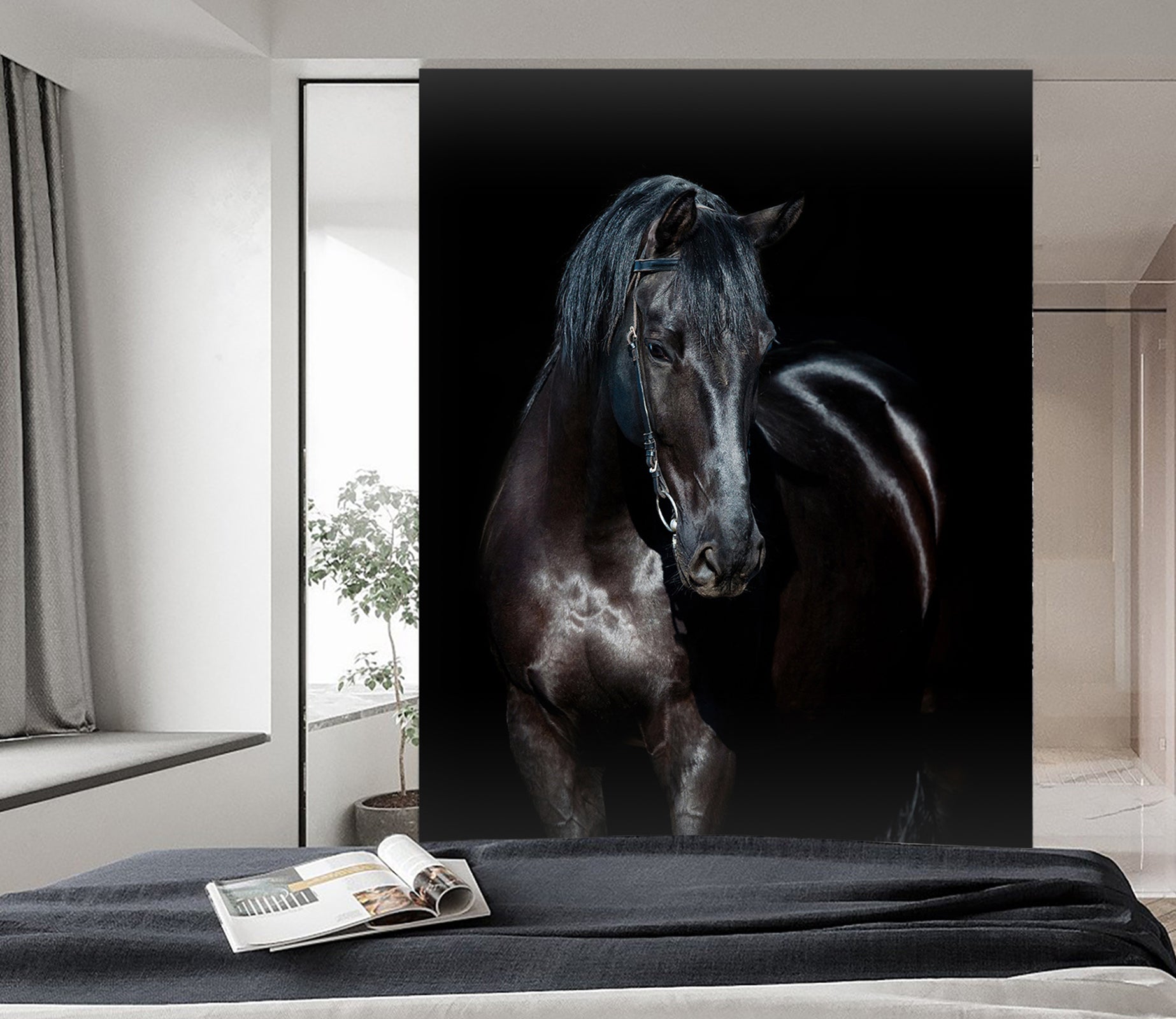 3D Black Mustang 102 Wall Murals