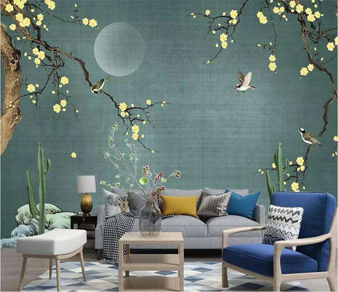 3D Bird Flower 1827 Wall Murals Wallpaper AJ Wallpaper 2 