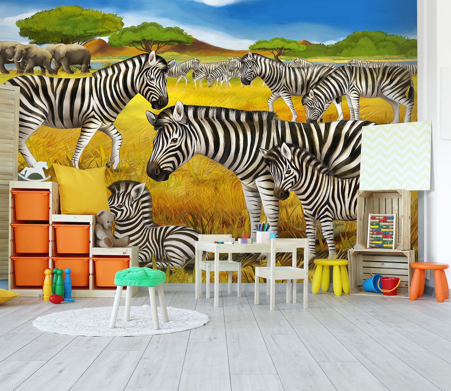 3D Grassland Zebra 049 Wall Murals Wallpaper AJ Wallpaper 2 