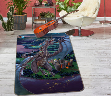 3D Wing Dragon 4135 Tom Wood Rug Non Slip Rug Mat