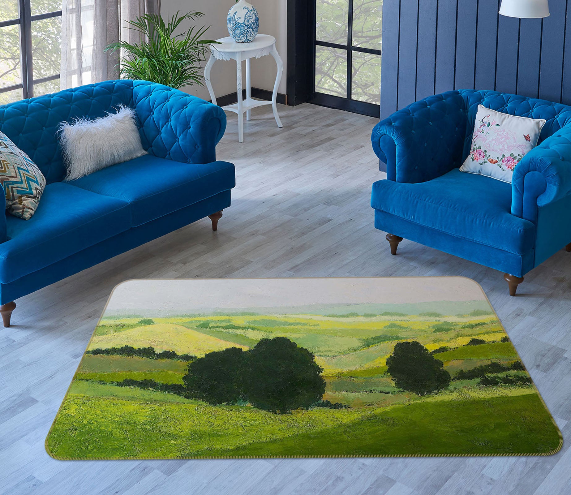 3D Tree Field 1030 Allan P. Friedlander Rug Non Slip Rug Mat