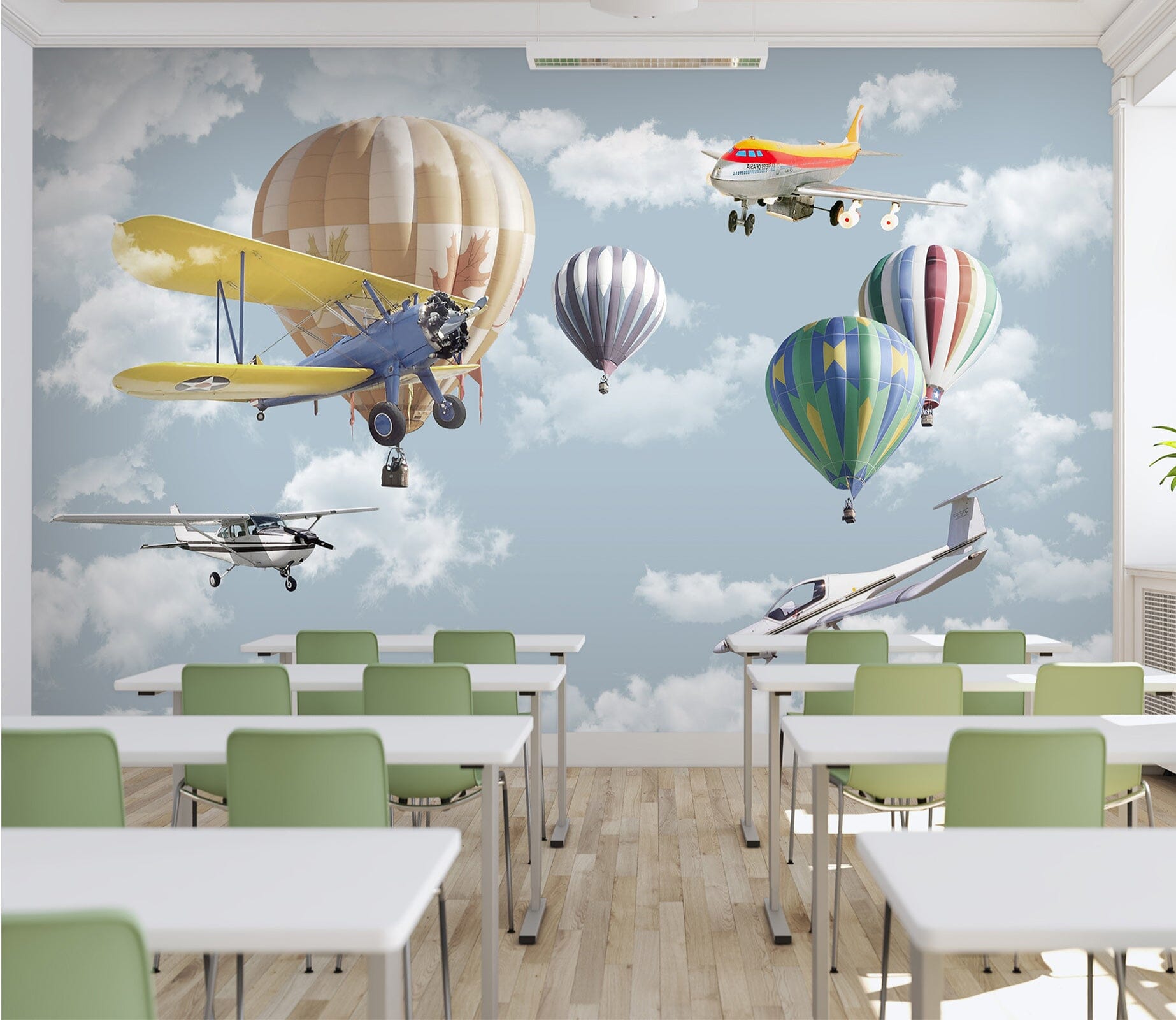 3D Hot Air Balloon 004 Wall Murals