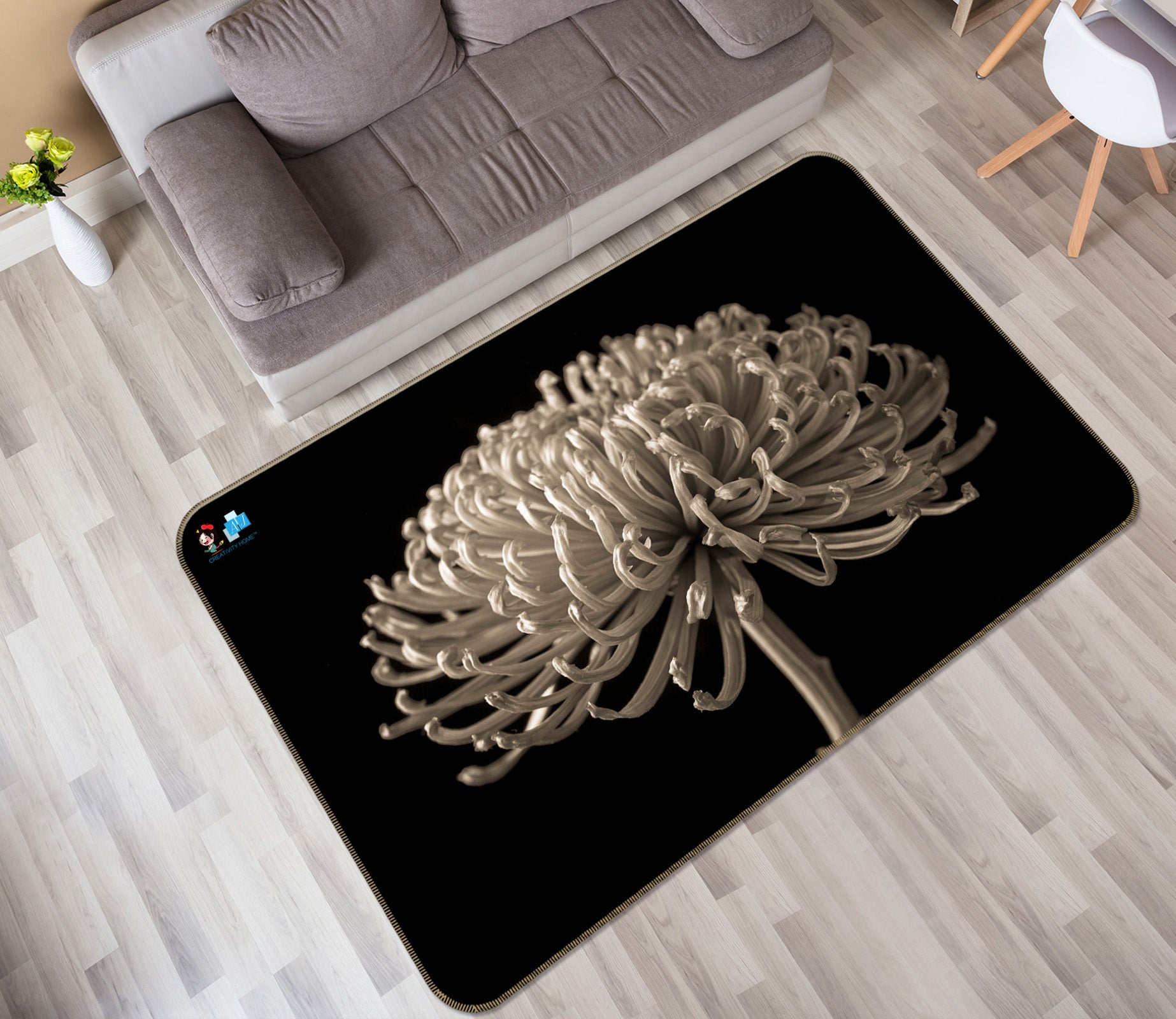 3D Chrysanthemum 6708 Assaf Frank Rug Non Slip Rug Mat