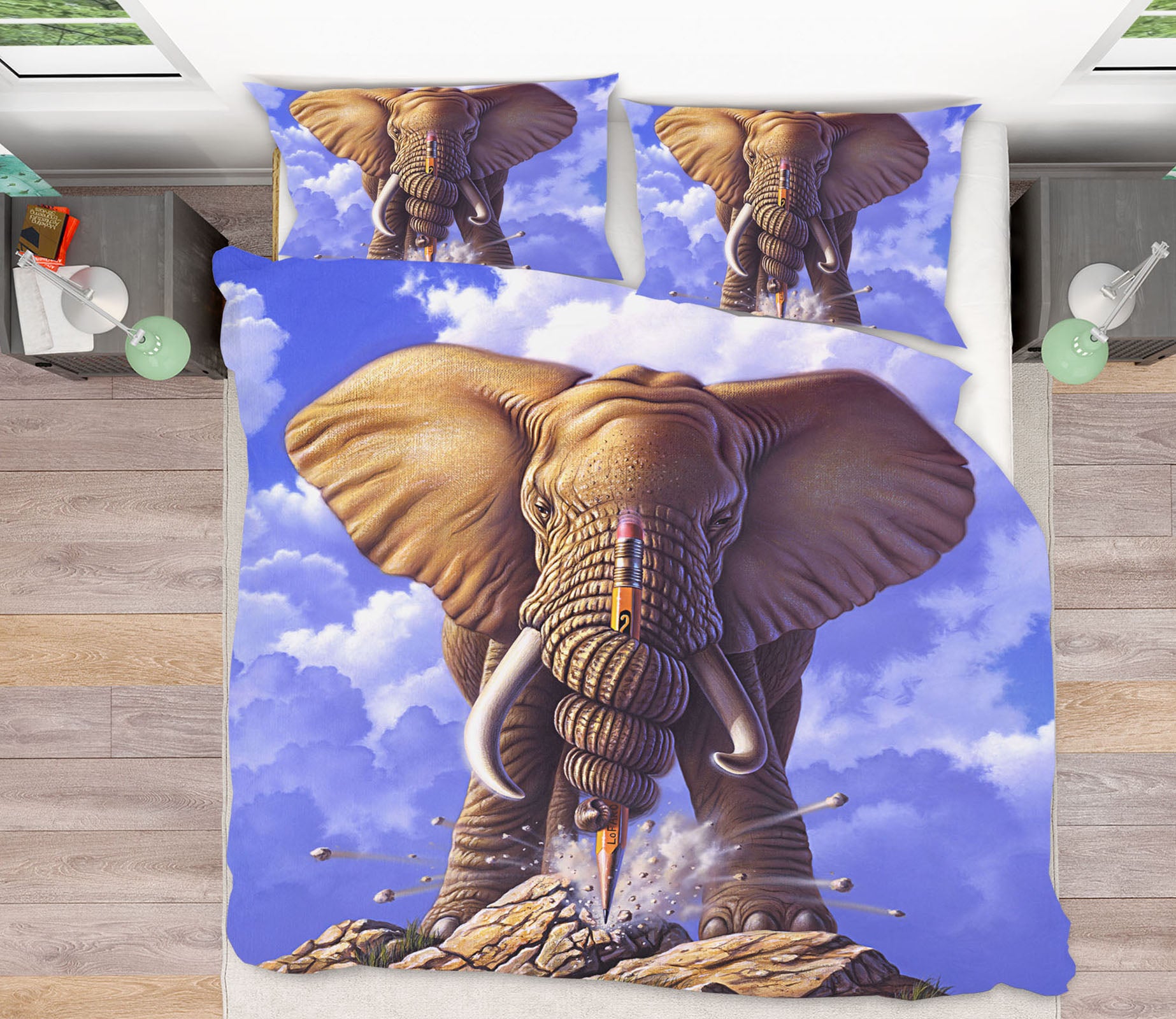 3D Elephant 18059 Jerry LoFaro bedding Bed Pillowcases Quilt