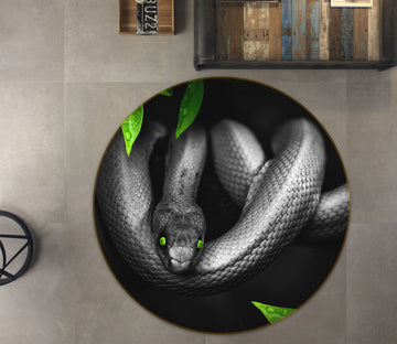 3D Snake 82047 Animal Round Non Slip Rug Mat