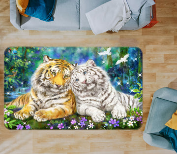 3D Tiger Friend 5733 Kayomi Harai Rug Non Slip Rug Mat