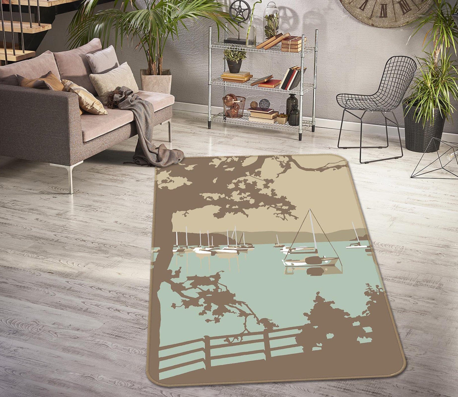 3D Poole Harbour View 1006 Steve Read Rug Non Slip Rug Mat Mat AJ Creativity Home 